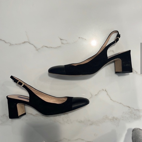 STUART WEITZMAN Loraina Leather Slingback
Pumps Black size 10.5 - Picture 5 of 13